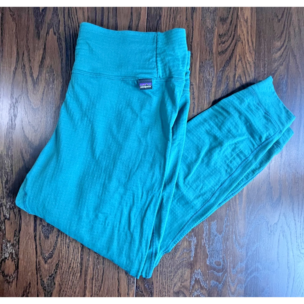 Patagonia Pants Womens XL Teal Capilene Midweight Bottom Base Layer